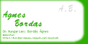 agnes bordas business card